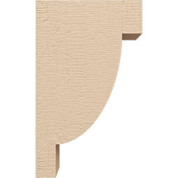 Ekena Millwork - CORUR035X06X10ALPRCPR - Timberthane Faux Wood Corbel, Alpine Style, 3 1/2"W x 6"D x 10"H, Primed Tan