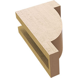 Ekena Millwork - CORUR035X06X10ALPRCPR - Timberthane Faux Wood Corbel, Alpine Style, 3 1/2"W x 6"D x 10"H, Primed Tan