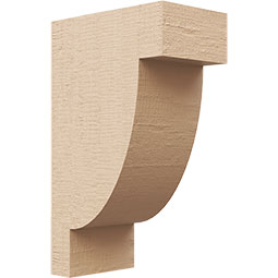 Ekena Millwork - CORUR035X06X10ALPRCPR - Timberthane Faux Wood Corbel, Alpine Style, 3 1/2"W x 6"D x 10"H, Primed Tan