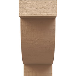 Ekena Millwork - CORUR035X08X08ALPRCPR - Timberthane Faux Wood Corbel, Alpine Style, 3 1/2"W x 8"D x 8"H, Primed Tan