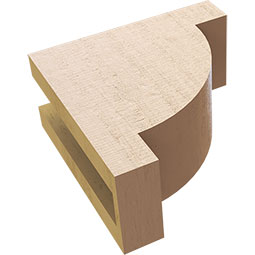 Ekena Millwork - CORUR035X08X08ALPRCPR - Timberthane Faux Wood Corbel, Alpine Style, 3 1/2"W x 8"D x 8"H, Primed Tan