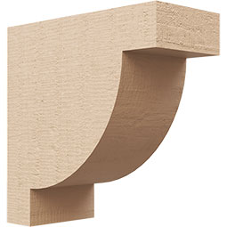 Ekena Millwork - CORUR035X08X08ALPRCPR - Timberthane Faux Wood Corbel, Alpine Style, 3 1/2"W x 8"D x 8"H, Primed Tan