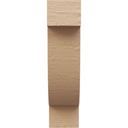 Ekena Millwork - CORUR035X06X14ALPRCPR - Timberthane Faux Wood Corbel, Alpine Style, 3 1/2"W x 6"D x 14"H, Primed Tan