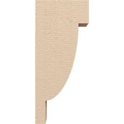 Ekena Millwork - CORUR035X06X14ALPRCPR - Timberthane Faux Wood Corbel, Alpine Style, 3 1/2"W x 6"D x 14"H, Primed Tan