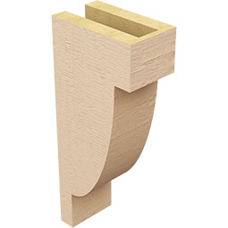 Ekena Millwork - CORUR035X06X14ALPRCPR - Timberthane Faux Wood Corbel, Alpine Style, 3 1/2"W x 6"D x 14"H, Primed Tan
