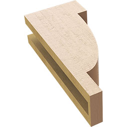 Ekena Millwork - CORUR035X06X14ALPRCPR - Timberthane Faux Wood Corbel, Alpine Style, 3 1/2"W x 6"D x 14"H, Primed Tan