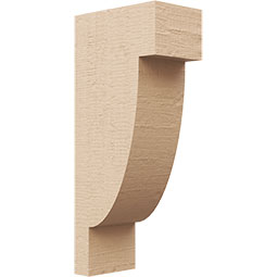 Ekena Millwork - CORUR035X06X14ALPRCPR - Timberthane Faux Wood Corbel, Alpine Style, 3 1/2"W x 6"D x 14"H, Primed Tan