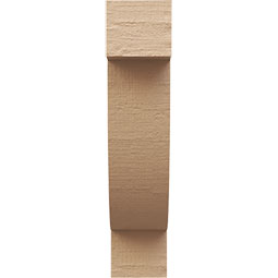 Ekena Millwork - CORUR035X08X16ALPRCPR - Timberthane Faux Wood Corbel, Alpine Style, 3 1/2"W x 8"D x 16"H, Primed Tan
