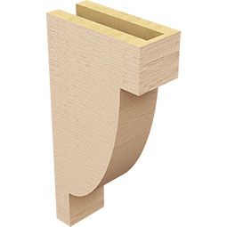 Ekena Millwork - CORUR035X08X16ALPRCPR - Timberthane Faux Wood Corbel, Alpine Style, 3 1/2"W x 8"D x 16"H, Primed Tan