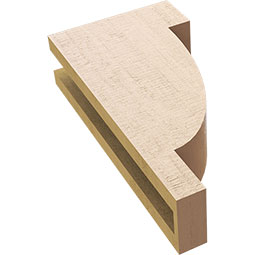 Ekena Millwork - CORUR035X08X16ALPRCPR - Timberthane Faux Wood Corbel, Alpine Style, 3 1/2"W x 8"D x 16"H, Primed Tan