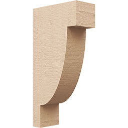 Ekena Millwork - CORUR035X08X16ALPRCPR - Timberthane Faux Wood Corbel, Alpine Style, 3 1/2"W x 8"D x 16"H, Primed Tan