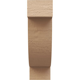 Ekena Millwork - CORUR035X08X12ALPRCPR - Timberthane Faux Wood Corbel, Alpine Style, 3 1/2"W x 8"D x 12"H, Primed Tan