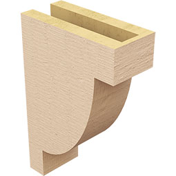 Ekena Millwork - CORUR035X08X12ALPRCPR - Timberthane Faux Wood Corbel, Alpine Style, 3 1/2"W x 8"D x 12"H, Primed Tan