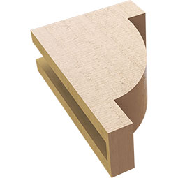 Ekena Millwork - CORUR035X08X12ALPRCPR - Timberthane Faux Wood Corbel, Alpine Style, 3 1/2"W x 8"D x 12"H, Primed Tan