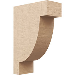 Ekena Millwork - CORUR035X08X12ALPRCPR - Timberthane Faux Wood Corbel, Alpine Style, 3 1/2"W x 8"D x 12"H, Primed Tan