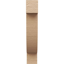 Ekena Millwork - CORUR035X08X20ALPRCPR - Timberthane Faux Wood Corbel, Alpine Style, 3 1/2"W x 8"D x 20"H, Primed Tan