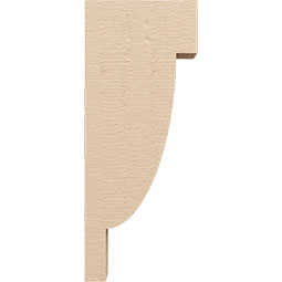 Ekena Millwork - CORUR035X08X20ALPRCPR - Timberthane Faux Wood Corbel, Alpine Style, 3 1/2"W x 8"D x 20"H, Primed Tan