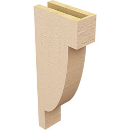 Ekena Millwork - CORUR035X08X20ALPRCPR - Timberthane Faux Wood Corbel, Alpine Style, 3 1/2"W x 8"D x 20"H, Primed Tan