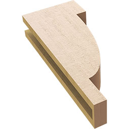 Ekena Millwork - CORUR035X08X20ALPRCPR - Timberthane Faux Wood Corbel, Alpine Style, 3 1/2"W x 8"D x 20"H, Primed Tan