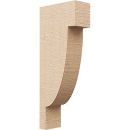 Ekena Millwork - CORUR035X08X20ALPRCPR - Timberthane Faux Wood Corbel, Alpine Style, 3 1/2"W x 8"D x 20"H, Primed Tan