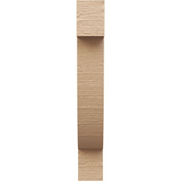 Ekena Millwork - CORUR035X08X24ALPRCPR - Timberthane Faux Wood Corbel, Alpine Style, 3 1/2"W x 8"D x 24"H, Primed Tan