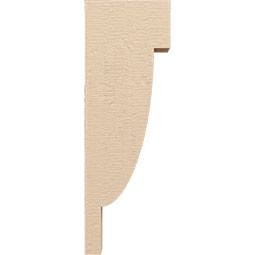 Ekena Millwork - CORUR035X08X24ALPRCPR - Timberthane Faux Wood Corbel, Alpine Style, 3 1/2"W x 8"D x 24"H, Primed Tan