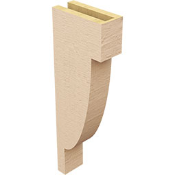 Ekena Millwork - CORUR035X08X24ALPRCPR - Timberthane Faux Wood Corbel, Alpine Style, 3 1/2"W x 8"D x 24"H, Primed Tan
