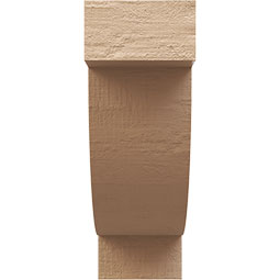 Ekena Millwork - CORUR035X10X10ALPRCPR - Timberthane Faux Wood Corbel, Alpine Style, 3 1/2"W x 10"D x 10"H, Primed Tan