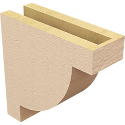 Ekena Millwork - CORUR035X10X10ALPRCPR - Timberthane Faux Wood Corbel, Alpine Style, 3 1/2"W x 10"D x 10"H, Primed Tan