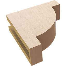 Ekena Millwork - CORUR035X10X10ALPRCPR - Timberthane Faux Wood Corbel, Alpine Style, 3 1/2"W x 10"D x 10"H, Primed Tan