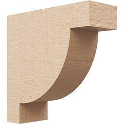 Ekena Millwork - CORUR035X10X10ALPRCPR - Timberthane Faux Wood Corbel, Alpine Style, 3 1/2"W x 10"D x 10"H, Primed Tan