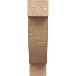 Ekena Millwork - CORUR035X10X14ALPRCPR - Timberthane Faux Wood Corbel, Alpine Style, 3 1/2"W x 10"D x 14"H, Primed Tan