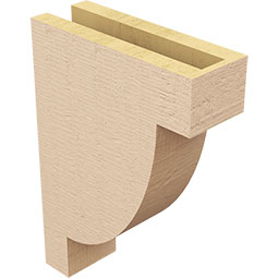 Ekena Millwork - CORUR035X10X14ALPRCPR - Timberthane Faux Wood Corbel, Alpine Style, 3 1/2"W x 10"D x 14"H, Primed Tan