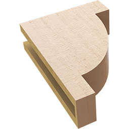 Ekena Millwork - CORUR035X10X14ALPRCPR - Timberthane Faux Wood Corbel, Alpine Style, 3 1/2"W x 10"D x 14"H, Primed Tan