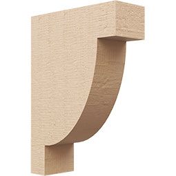 Ekena Millwork - CORUR035X10X14ALPRCPR - Timberthane Faux Wood Corbel, Alpine Style, 3 1/2"W x 10"D x 14"H, Primed Tan