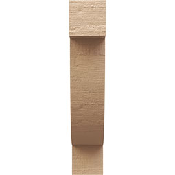 Ekena Millwork - CORUR035X10X18ALPRCPR - Timberthane Faux Wood Corbel, Alpine Style, 3 1/2"W x 10"D x 18"H, Primed Tan