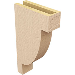 Ekena Millwork - CORUR035X10X18ALPRCPR - Timberthane Faux Wood Corbel, Alpine Style, 3 1/2"W x 10"D x 18"H, Primed Tan