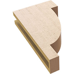 Ekena Millwork - CORUR035X10X18ALPRCPR - Timberthane Faux Wood Corbel, Alpine Style, 3 1/2"W x 10"D x 18"H, Primed Tan
