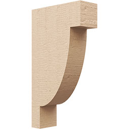 Ekena Millwork - CORUR035X10X18ALPRCPR - Timberthane Faux Wood Corbel, Alpine Style, 3 1/2"W x 10"D x 18"H, Primed Tan