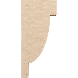Ekena Millwork - CORUR035X10X22ALPRCPR - Timberthane Faux Wood Corbel, Alpine Style, 3 1/2"W x 10"D x 22"H, Primed Tan
