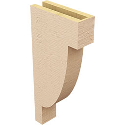 Ekena Millwork - CORUR035X10X22ALPRCPR - Timberthane Faux Wood Corbel, Alpine Style, 3 1/2"W x 10"D x 22"H, Primed Tan