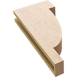 Ekena Millwork - CORUR035X10X22ALPRCPR - Timberthane Faux Wood Corbel, Alpine Style, 3 1/2"W x 10"D x 22"H, Primed Tan