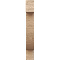 Ekena Millwork - CORUR035X10X26ALPRCPR - Timberthane Faux Wood Corbel, Alpine Style, 3 1/2"W x 10"D x 26"H, Primed Tan