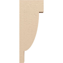 Ekena Millwork - CORUR035X10X26ALPRCPR - Timberthane Faux Wood Corbel, Alpine Style, 3 1/2"W x 10"D x 26"H, Primed Tan
