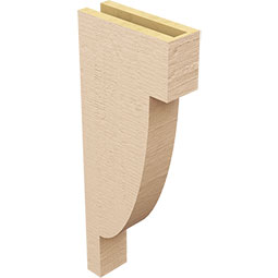 Ekena Millwork - CORUR035X10X26ALPRCPR - Timberthane Faux Wood Corbel, Alpine Style, 3 1/2"W x 10"D x 26"H, Primed Tan