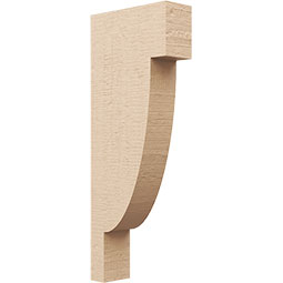 Ekena Millwork - CORUR035X10X26ALPRCPR - Timberthane Faux Wood Corbel, Alpine Style, 3 1/2"W x 10"D x 26"H, Primed Tan