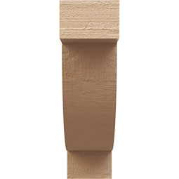 Ekena Millwork - CORUR035X12X12ALPRCPR - Timberthane Faux Wood Corbel, Alpine Style, 3 1/2"W x 12"D x 12"H, Primed Tan