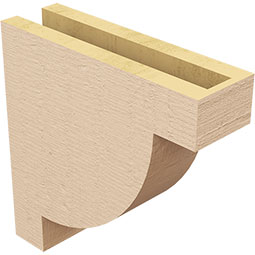 Ekena Millwork - CORUR035X12X12ALPRCPR - Timberthane Faux Wood Corbel, Alpine Style, 3 1/2"W x 12"D x 12"H, Primed Tan