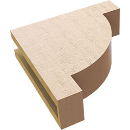 Ekena Millwork - CORUR035X12X12ALPRCPR - Timberthane Faux Wood Corbel, Alpine Style, 3 1/2"W x 12"D x 12"H, Primed Tan