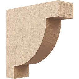 Ekena Millwork - CORUR035X12X12ALPRCPR - Timberthane Faux Wood Corbel, Alpine Style, 3 1/2"W x 12"D x 12"H, Primed Tan